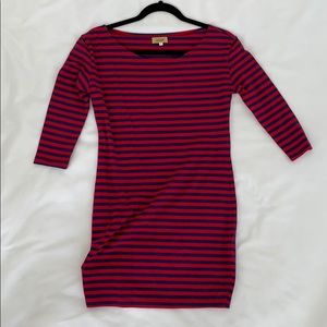 Nautical navy and red striped dress